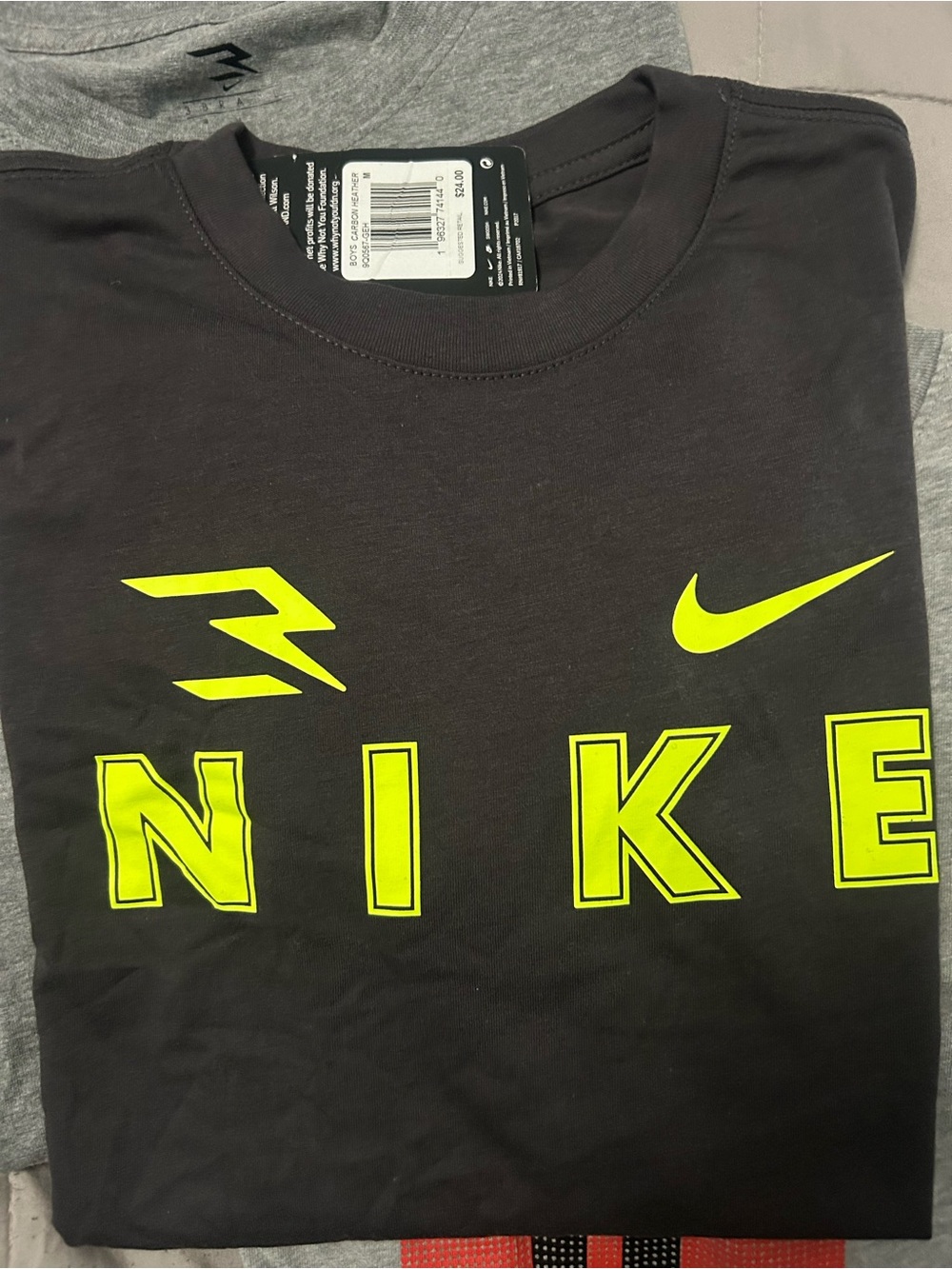 Nike Men’s Black Tee with Neon Yellow Graphic